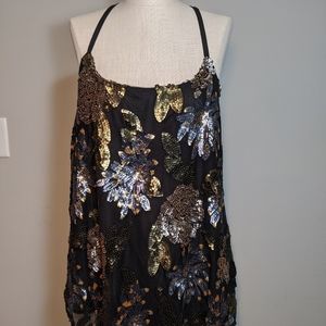 BB Dakota black and sequins spaghetti string top